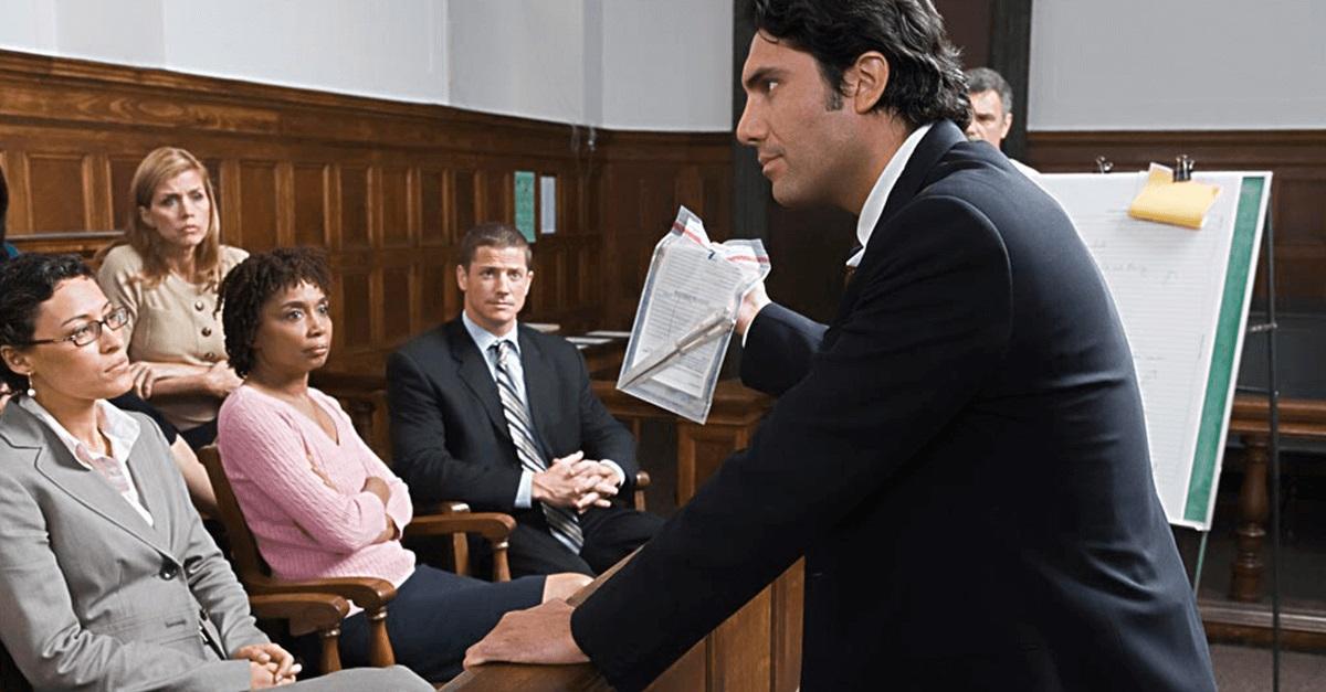 Attorney reviewing jury questionnaire responses